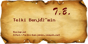 Telki Benjámin névjegykártya