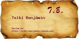 Telki Benjámin névjegykártya